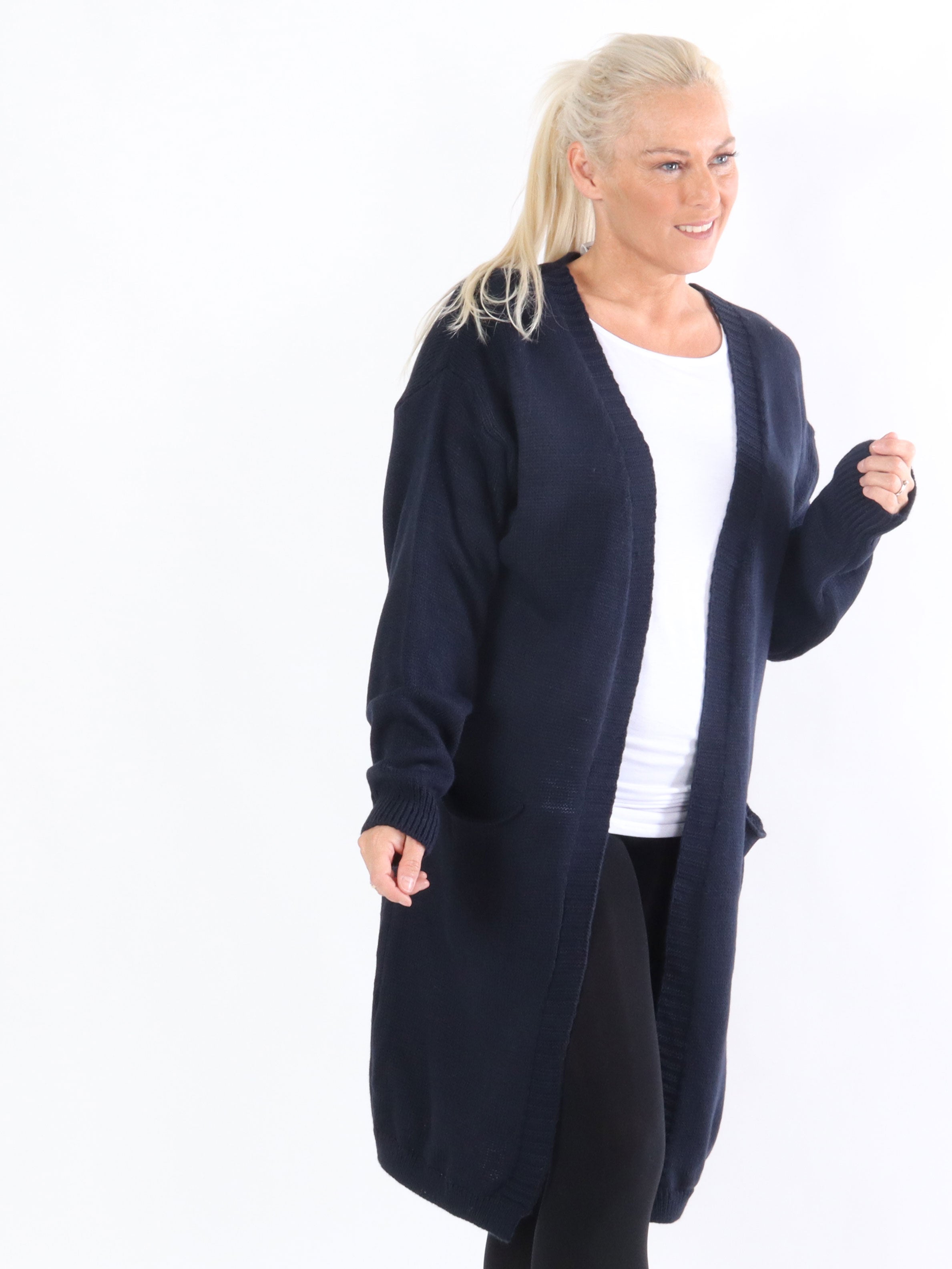 Sara - Lång stickad kofta